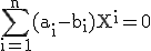 3$\rm \Bigsum_{i=1}^n(a_i-b_i)X^i=0